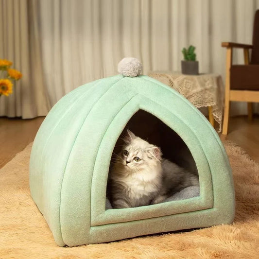 Cat Nest Autumn And Winter Warm Yurt Semi-closed Cute Cat Villa Dog Nest Can Be Opened And Washed Pet Nest MonAmiFidèle