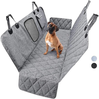 Car Seat Cover Waterproof Dog Car Seat Cover with Mesh Window and Storage Pockets Dogs Car Backseat Extender SUV Car Travel Bed MonAmiFidèle