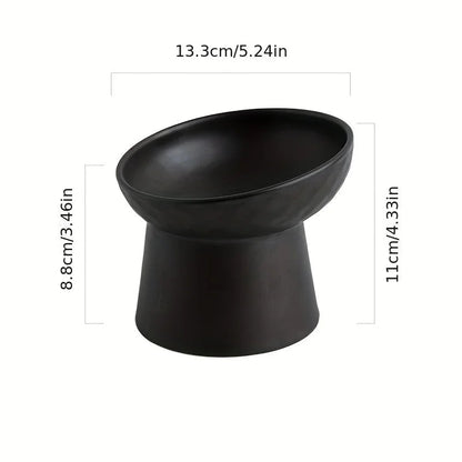 Ceramic Raised Cat Bowls Cat Food Bowls for Neck Comfort Supportive Elevated Feeder Pet Dining Solution for Indoor Cats MonAmiFidèle