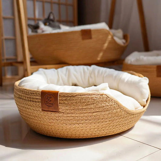 Panier en osier Chat MonAmiFidèle