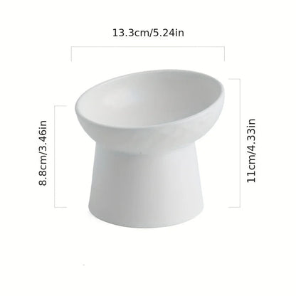 Ceramic Raised Cat Bowls Cat Food Bowls for Neck Comfort Supportive Elevated Feeder Pet Dining Solution for Indoor Cats MonAmiFidèle