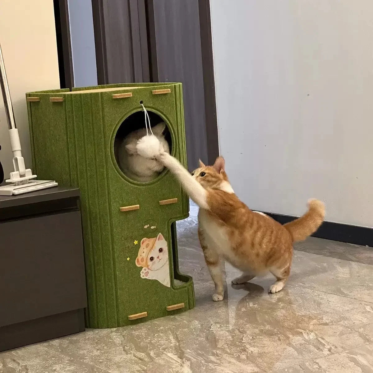 Multi-layer Cat House for Indoor Cats Pet Climbing Frame Integrated Cat Tree Double-layer Scratching Board Enclosed Cat House MonAmiFidèle