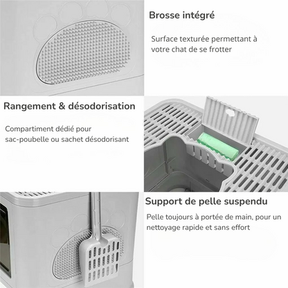 Bac à litière Chat avec tiroir Coulissant MonAmiFidèle