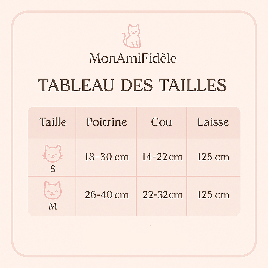 Harnais Laisse Chat Motif Fleur/Cerise MonAmiFidèle