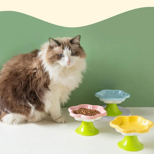 Gamelle Chat surélevée céramique Fleur MonAmiFidèle